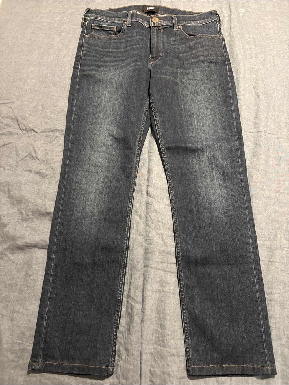 PAIGE Lennox Mens Dark Blue Jeans
